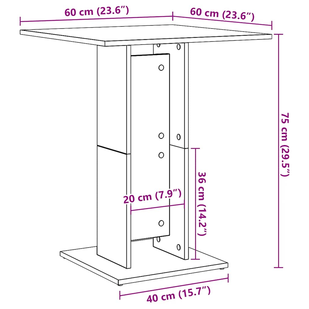 Bistrotafel 60X60X75 Cm Bewerkt Hout