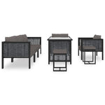 8-Delige Loungeset Met Kussens Poly Rattan Antraciet