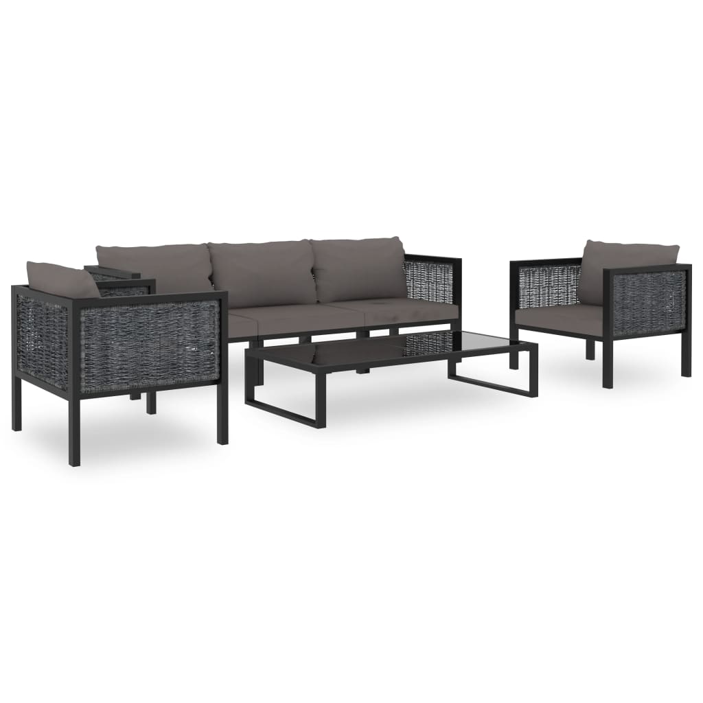 Met Kussens Poly Rattan Antraciet