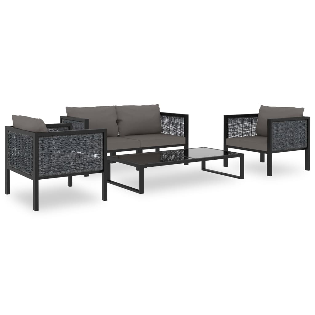Met Kussens Poly Rattan Antraciet