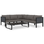 Met Kussens Poly Rattan Antraciet