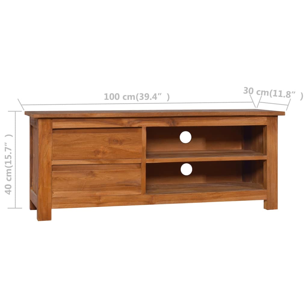 Tv-Meubel 100X30X40 Cm Massief Teakhout