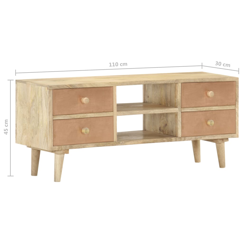 Tv-Meubel 110X30X45 Cm Massief Mangohout