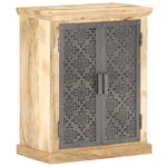 Dressoir Met Stalen Deuren 60X35X75 Cm Massief Mangohout