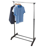 Storage Solutions Kledingrek Met Wielen Enkele Stang 80X42X(90-165) Cm