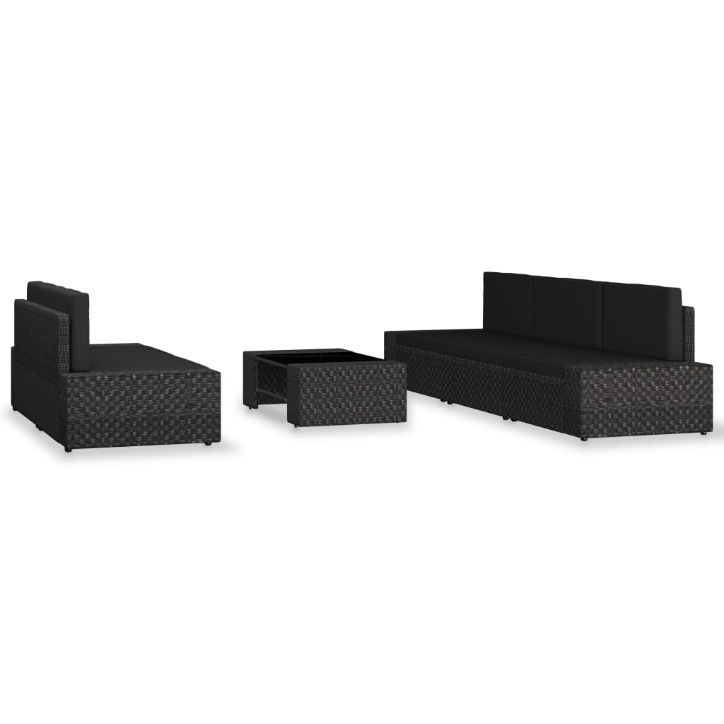 -Delige Loungeset Poly Rattan