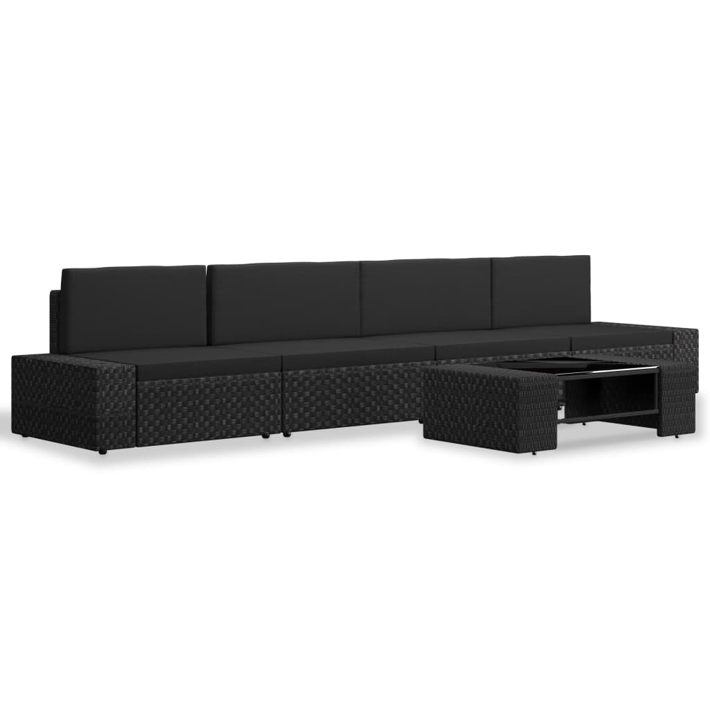 -Delige Loungeset Poly Rattan