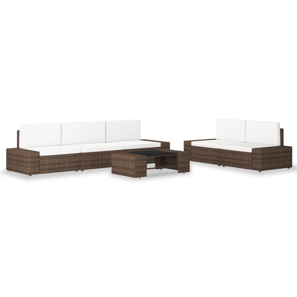 -Delige Loungeset Poly Rattan