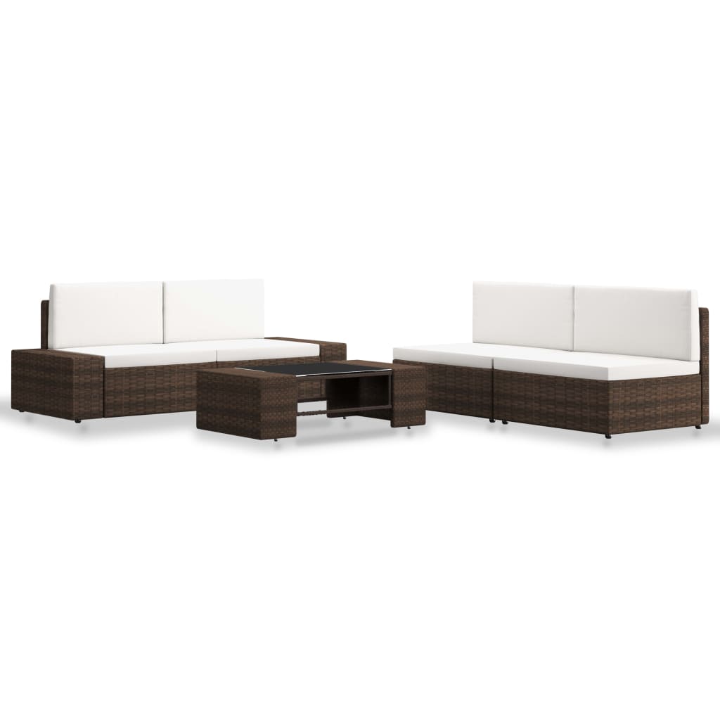 -Delige Loungeset Poly Rattan