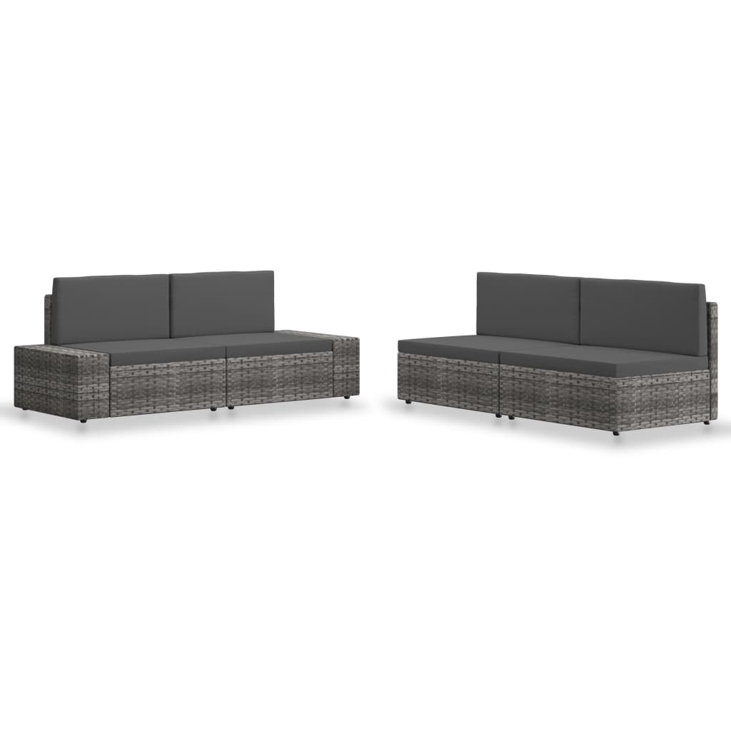 -Delige Loungeset Poly Rattan