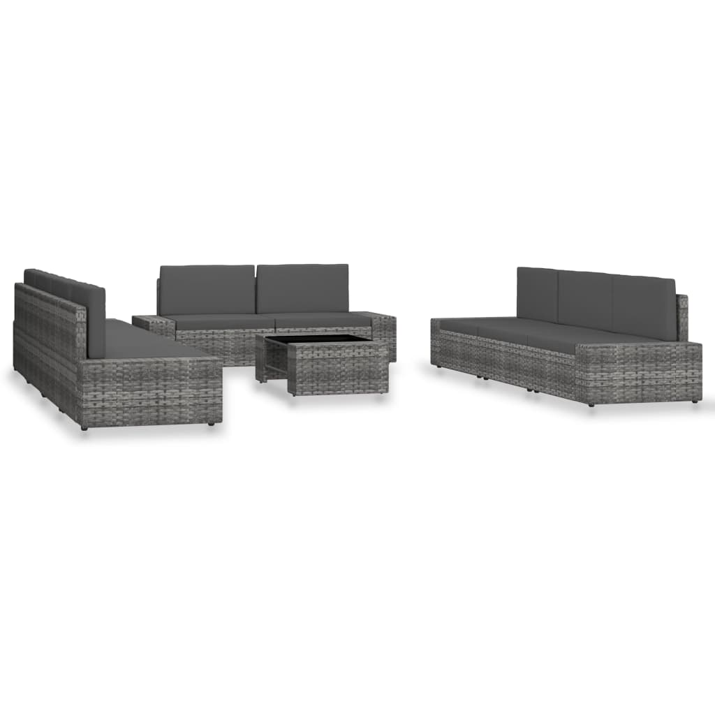 -Delige Loungeset Poly Rattan