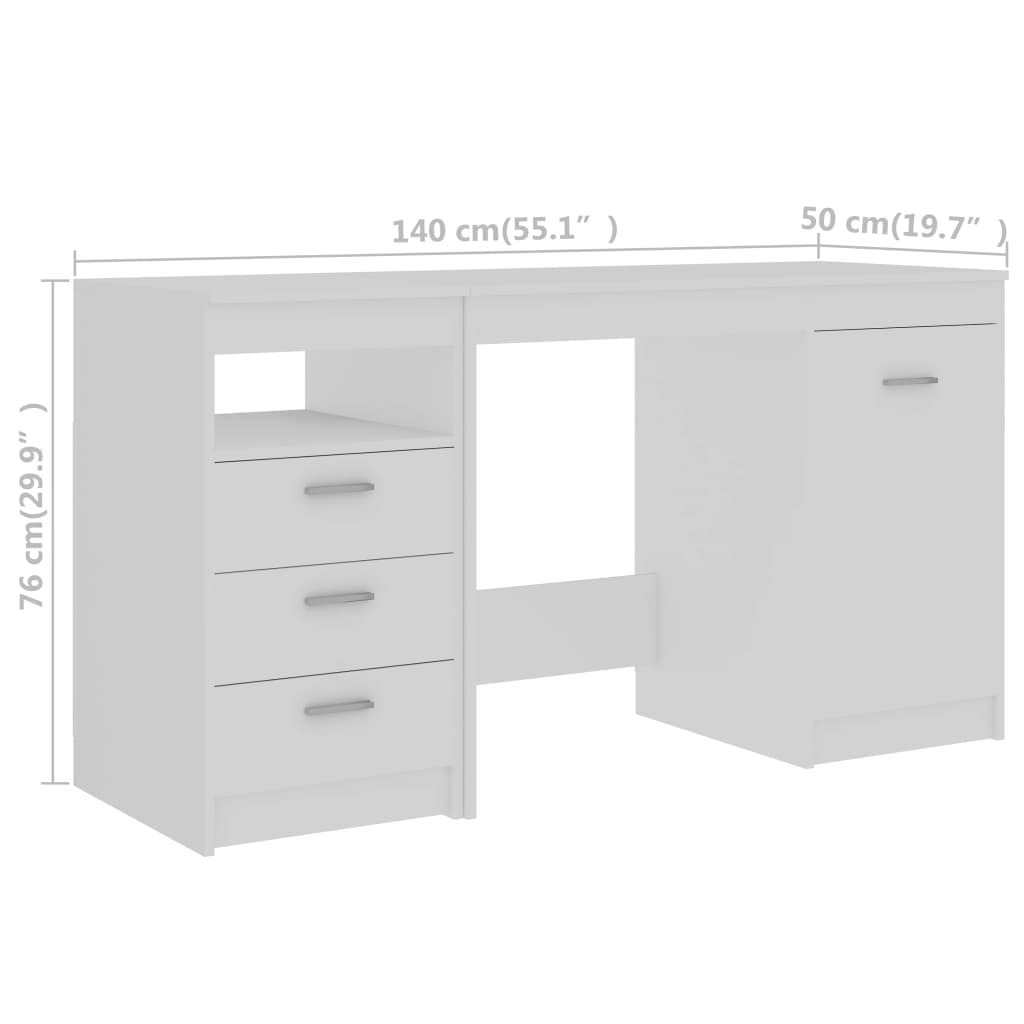 Bureau 140X50X76 Cm Bewerkt Hout