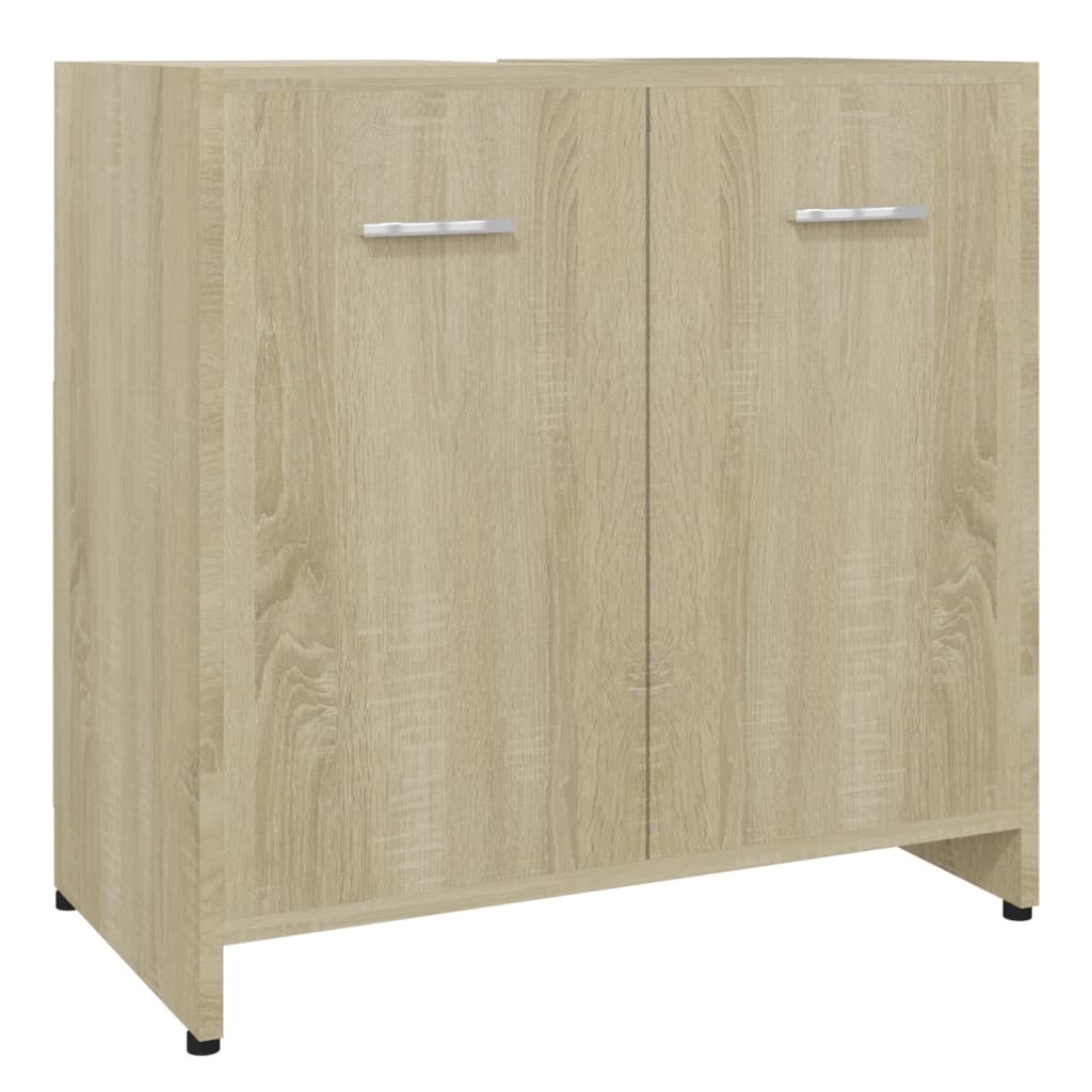 Badkamerkast 60X33X61 Cm Bewerkt Hout Sonoma Eikenkleurig