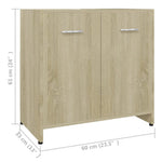 Badkamerkast 60X33X61 Cm Bewerkt Hout Sonoma Eikenkleurig