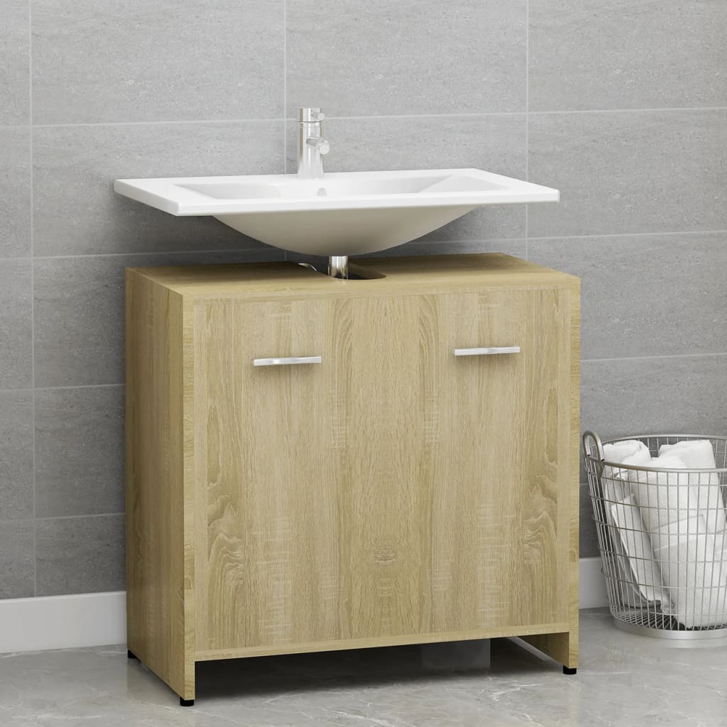 Badkamerkast 60X33X61 Cm Bewerkt Hout Sonoma Eikenkleurig