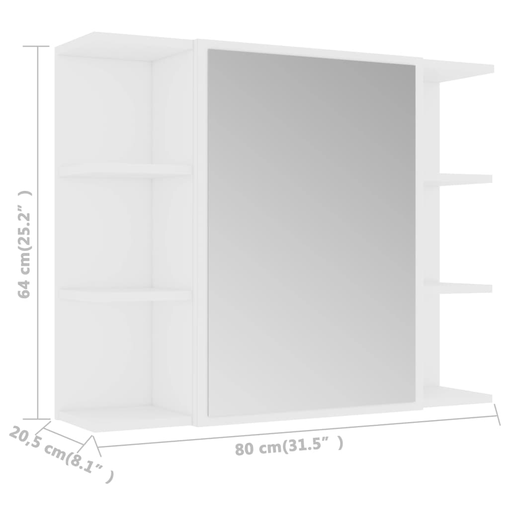 Badkamerspiegelkast 80X20,5X64 Cm Bewerkt Hout