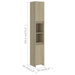 Badkamerkast 30X30X183,5 Cm Bewerkt Hout Sonoma Eikenkleurig