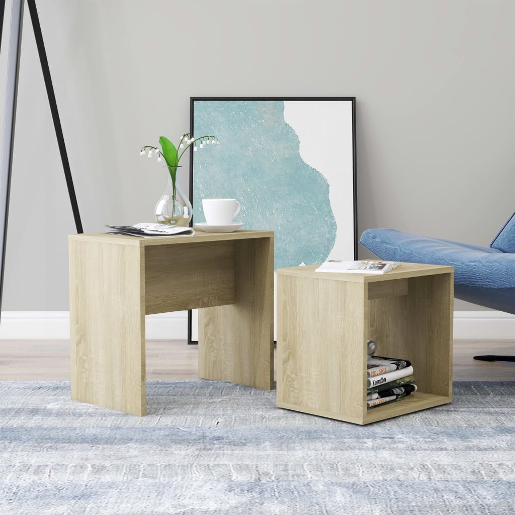 Salontafelset 48X30X45 Cm Bewerkt Hout