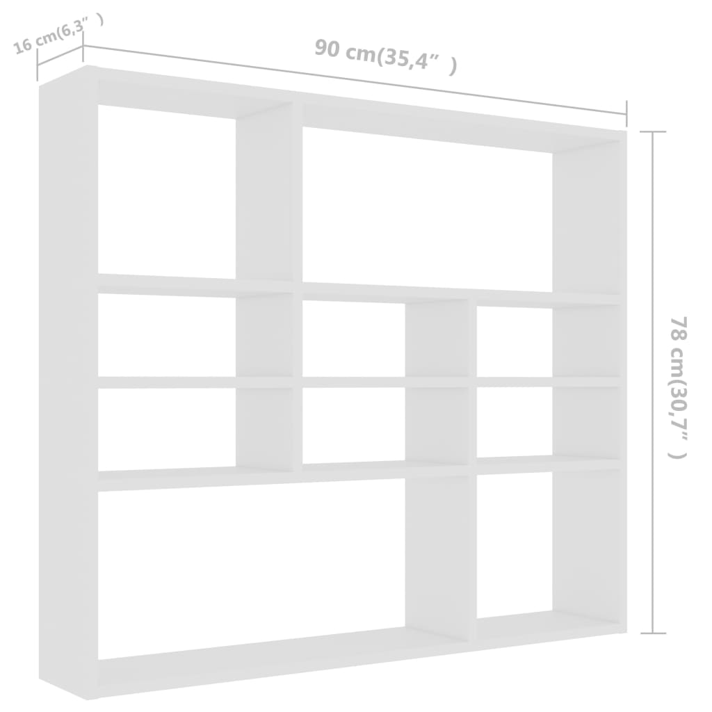 Wandschap 90X16X78 Cm Bewerkt Hout