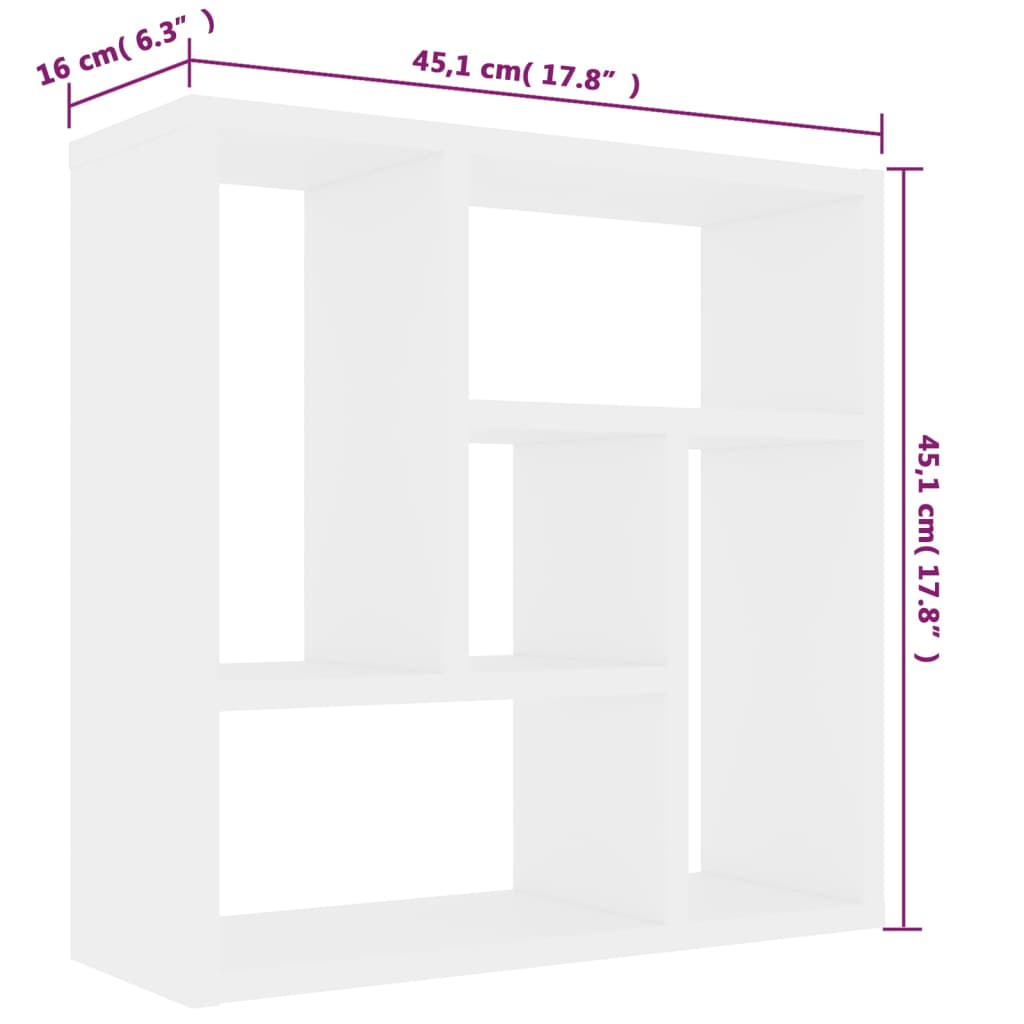 Wandschap 45,1X16X45,1 Cm Bewerkt Hout