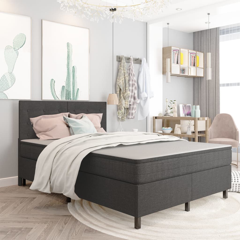Boxspring Stof Donkergrijs