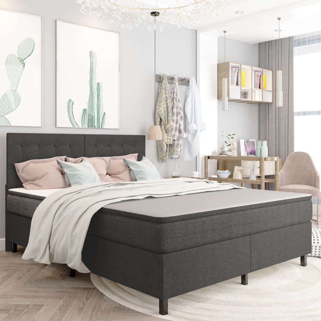 Boxspring Stof Donkergrijs