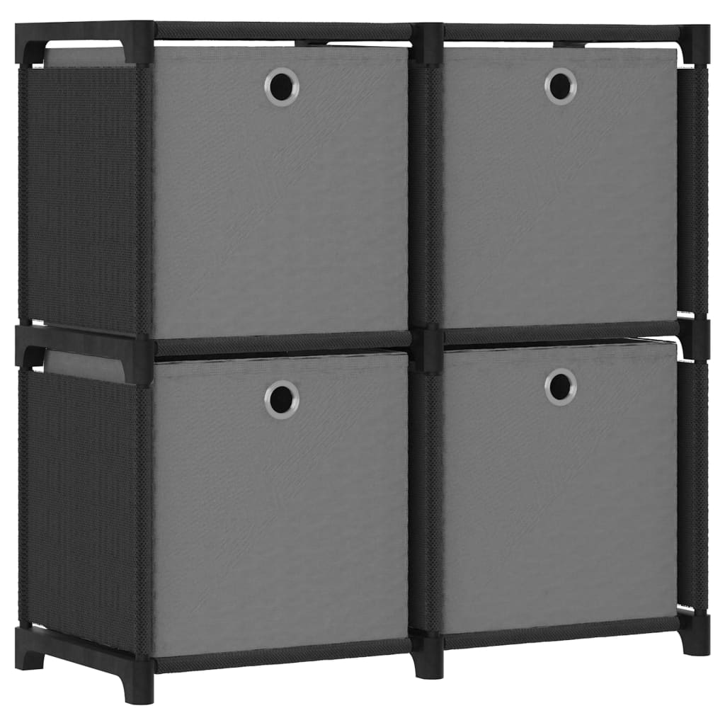 Kast Met 4 Vakken 69X30X72,5 Cm Stof Zwart