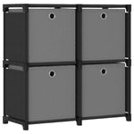 Kast Met 4 Vakken 69X30X72,5 Cm Stof Zwart