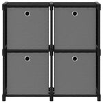 Kast Met 4 Vakken 69X30X72,5 Cm Stof Zwart