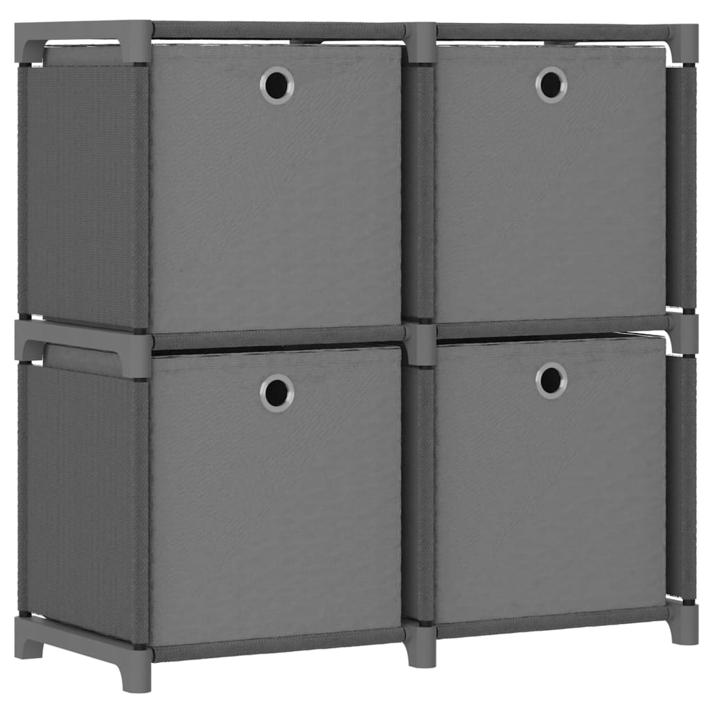 Kast Met 4 Vakken 69X30X72,5 Cm Stof Grijs