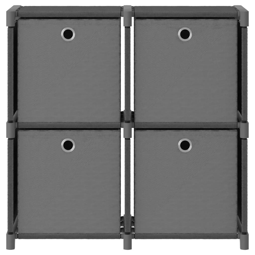 Kast Met 4 Vakken 69X30X72,5 Cm Stof Grijs
