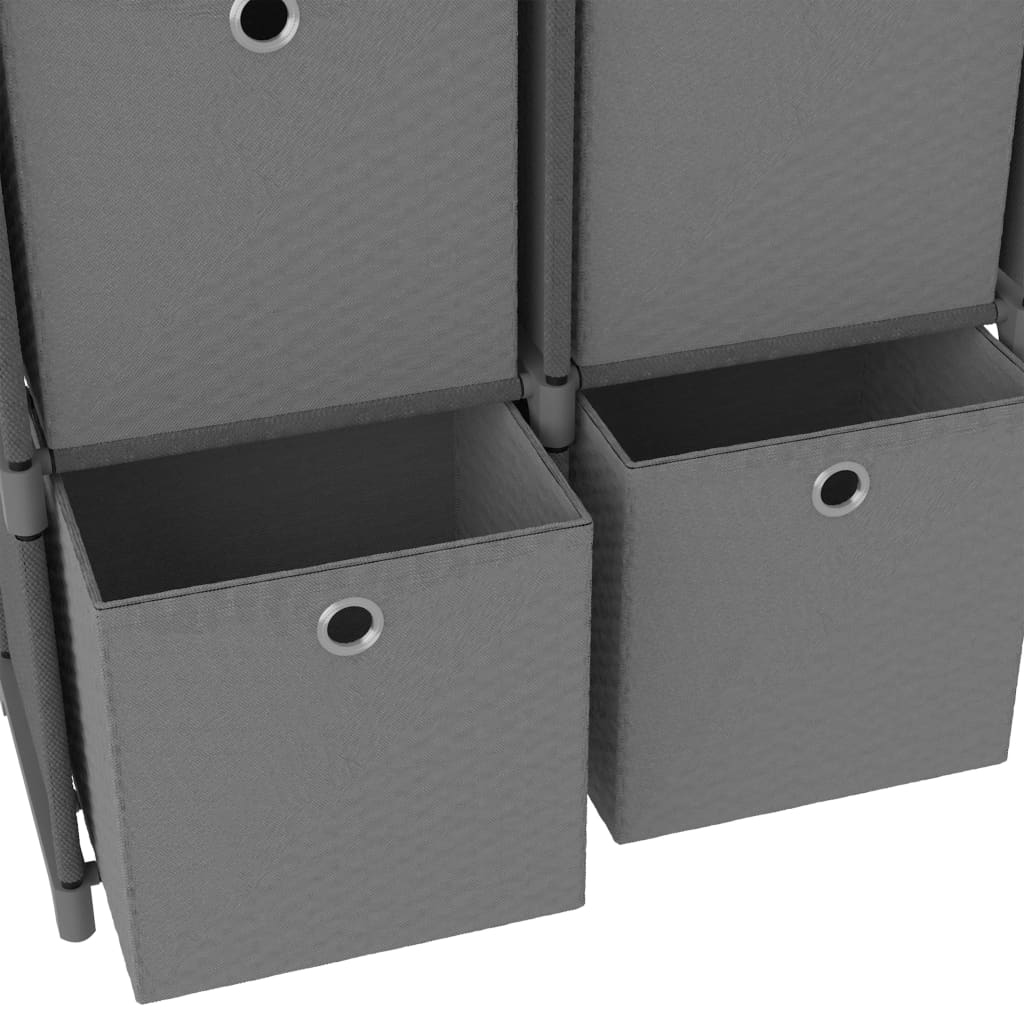 Kast Met 4 Vakken 69X30X72,5 Cm Stof Grijs