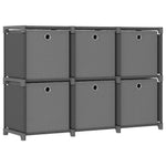 Kast Met 4 Vakken 69X30X72,5 Cm Stof Grijs