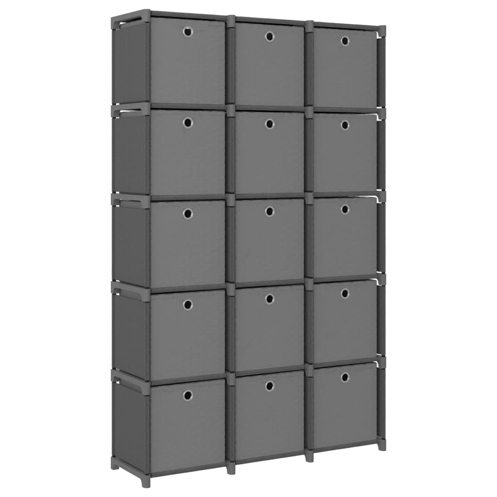 Kast Met 4 Vakken 69X30X72,5 Cm Stof Grijs