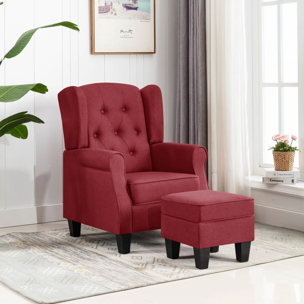 Fauteuil Met Voetenbankje Stof