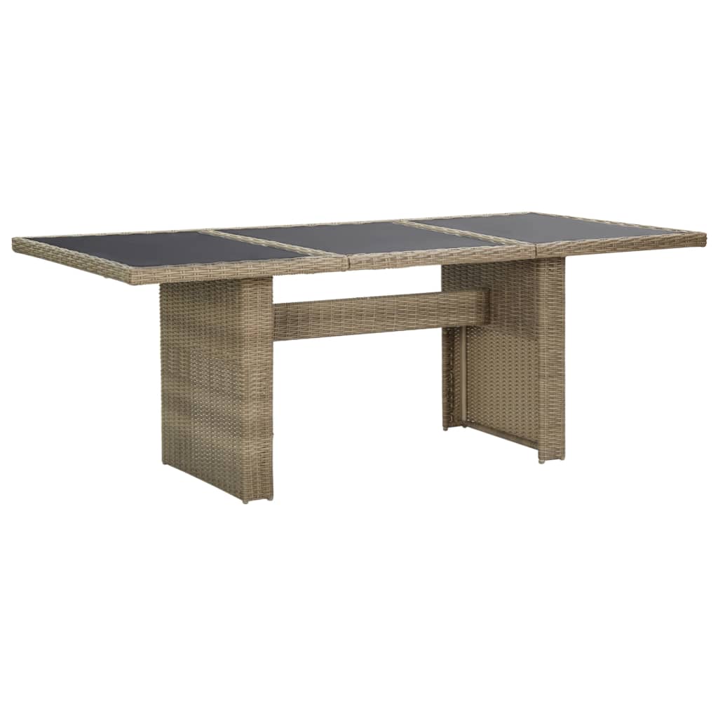 Tuintafel 200X00X74 Cm Glas En Poly Rattan