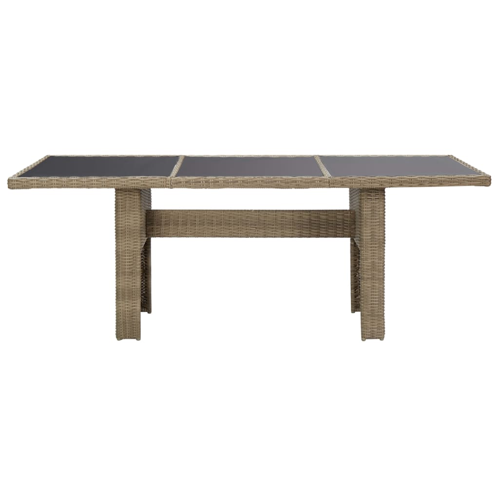 Tuintafel 200X00X74 Cm Glas En Poly Rattan