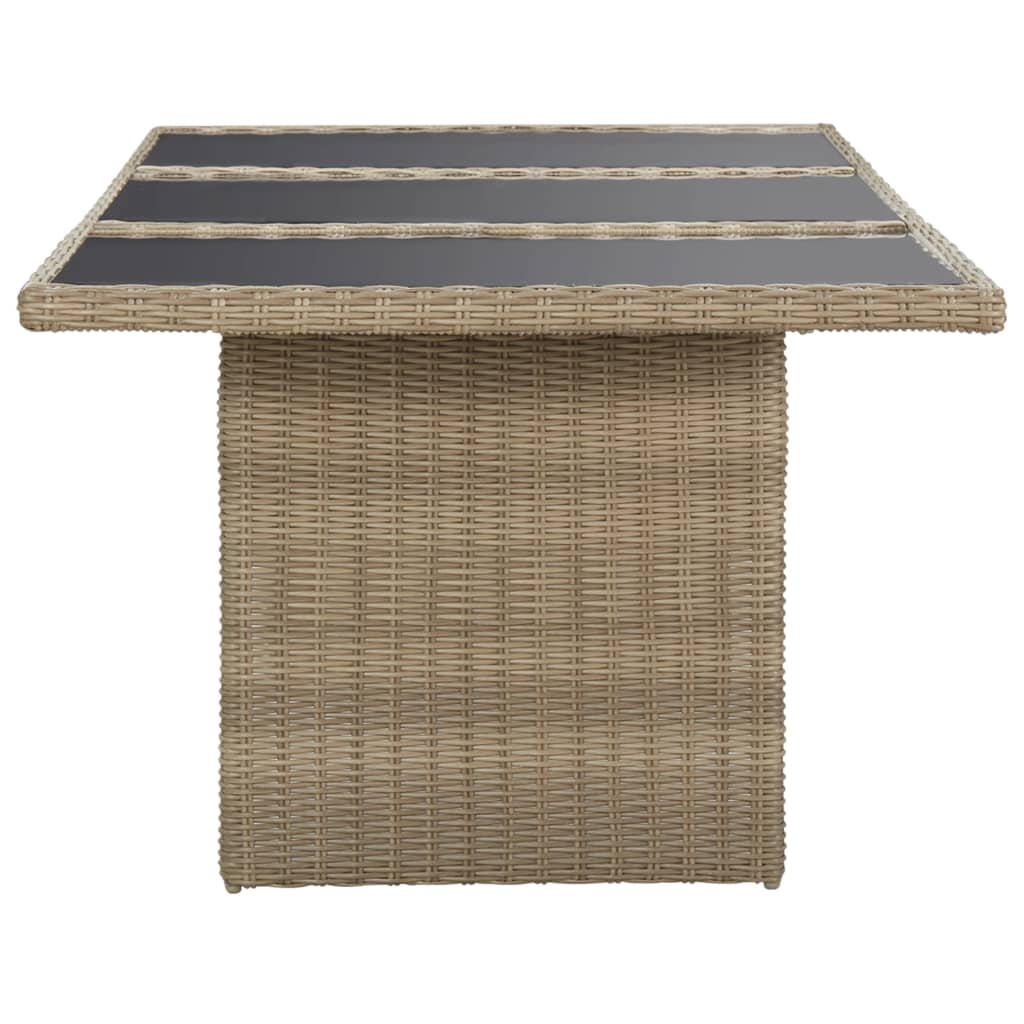 Tuintafel 200X00X74 Cm Glas En Poly Rattan