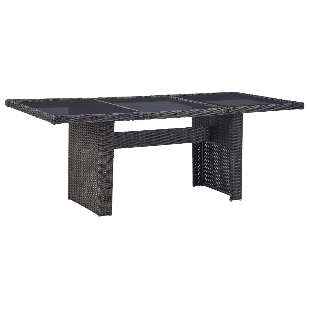 Tuintafel 200X00X74 Cm Glas En Poly Rattan