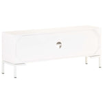 Tv-Meubel 115X30X46 Cm Massief Mangohout Wit