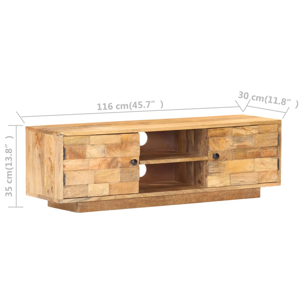 Tv-Meubel 116X30X35 Cm Massief Mangohout