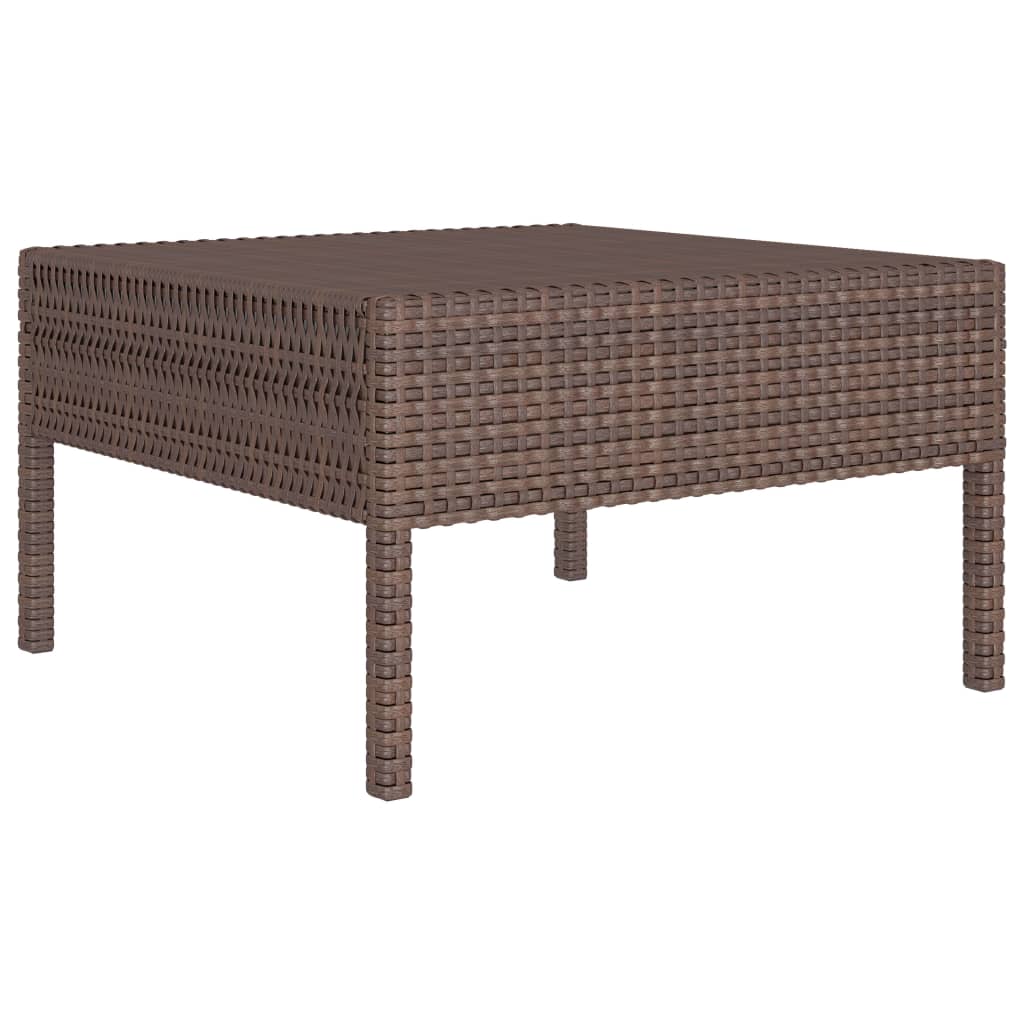 -Delige Loungeset Met Kussens Poly Rattan