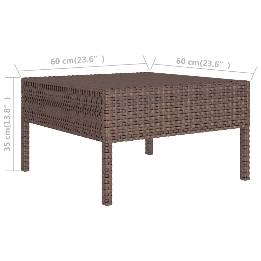 -Delige Loungeset Met Kussens Poly Rattan