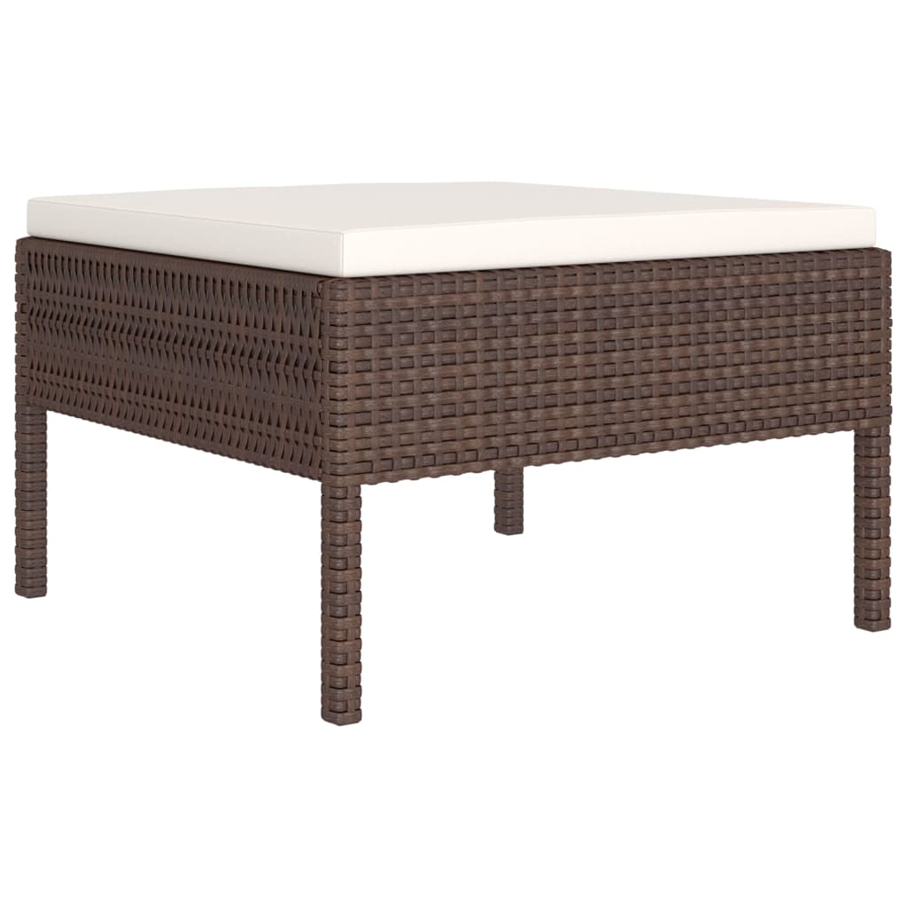 -Delige Loungeset Met Kussens Poly Rattan