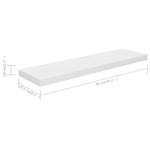 Wandschap Zwevend 90X23,5X3,8 Cm Mdf Hoogglans Wit
