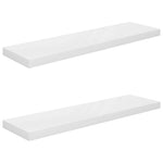 Wandschappen Zwevend 90X23,5X3,8 Cm Mdf Hoogglans Wit