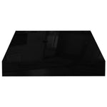 Wandschap Zwevend 23X23,5X3,8 Cm Mdf Hoogglans Zwart