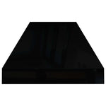Wandschap Zwevend 80X23,5X3,8 Cm Mdf Hoogglans Zwart