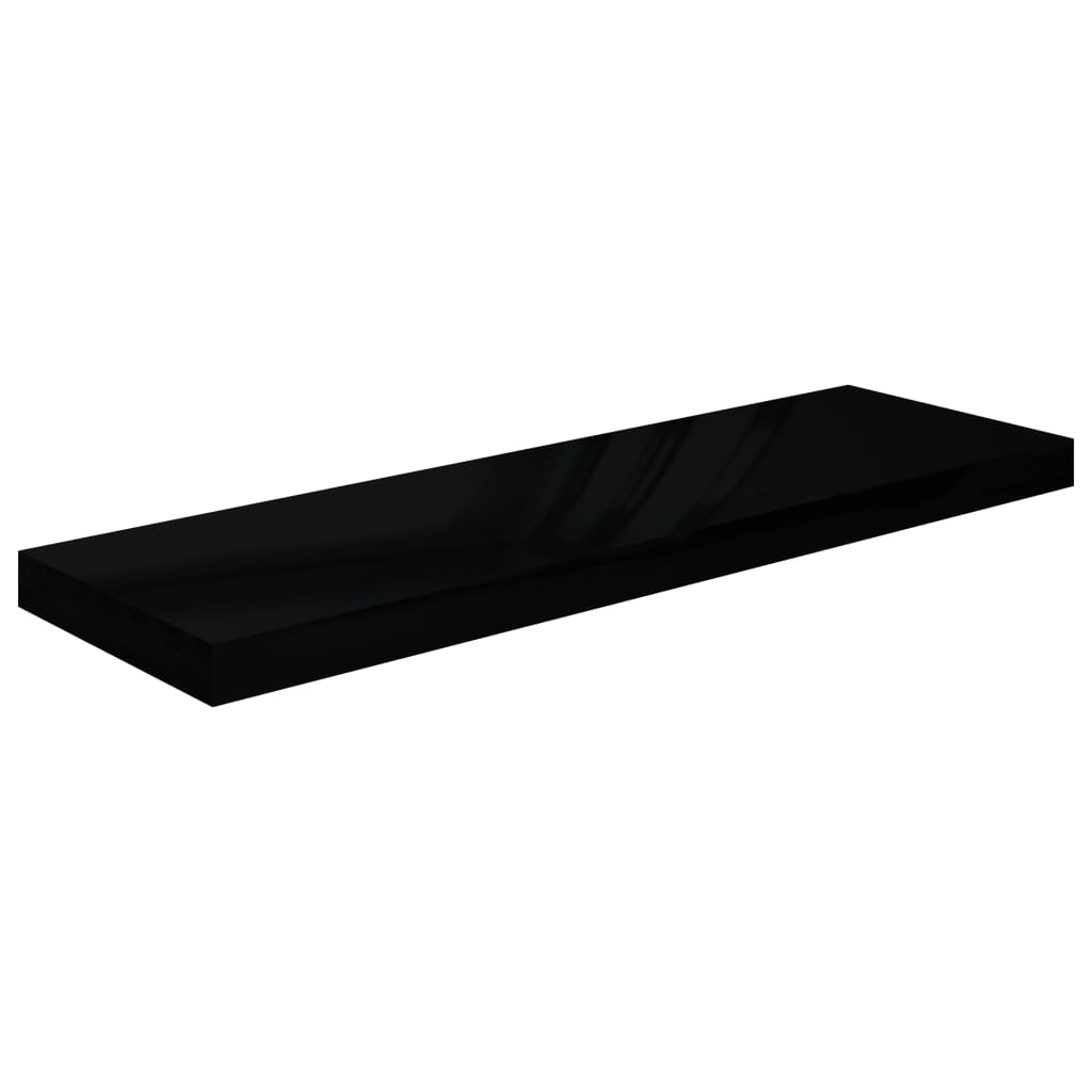 Wandschappen Zwevend 80X23,5X3,8 Cm Mdf Hoogglans Zwart