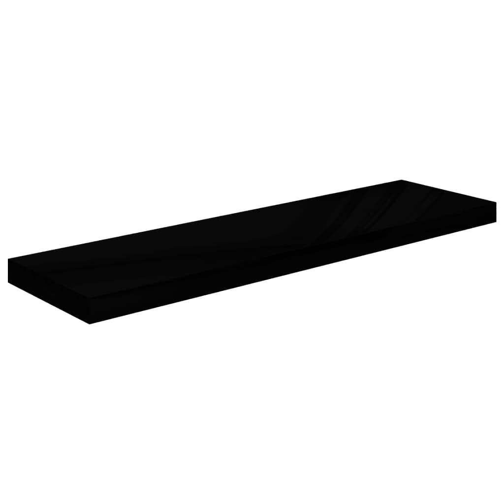 Wandschap Zwevend 90X23,5X3,8 Cm Mdf Hoogglans Zwart